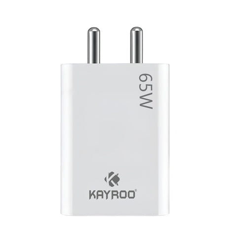 Kayroo TC-308 65W Fast Charger Adapter USB Type-A Dock for Oneplus 12/12R/11/11 Series, Vivo V30/V30 pro/40/40pro/23/23 Pro,Samsung M Series, Mi, Redmi, Xiaomi, Oppo, Vivo, Infinix